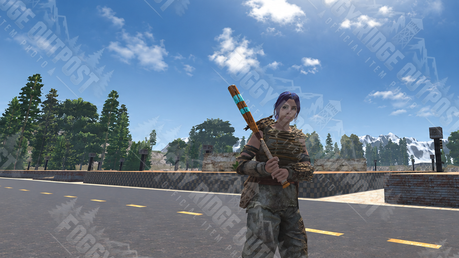 Corvy holds his precious bat Lucille while fully committing to his Walking Dead era.