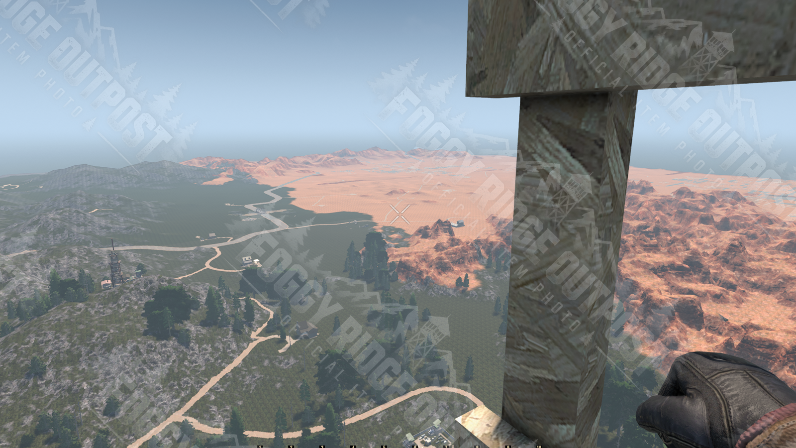 A beautiful Foggy Ridge view from a ladder made of flimsy frame blocks. Please admire responsibly.
