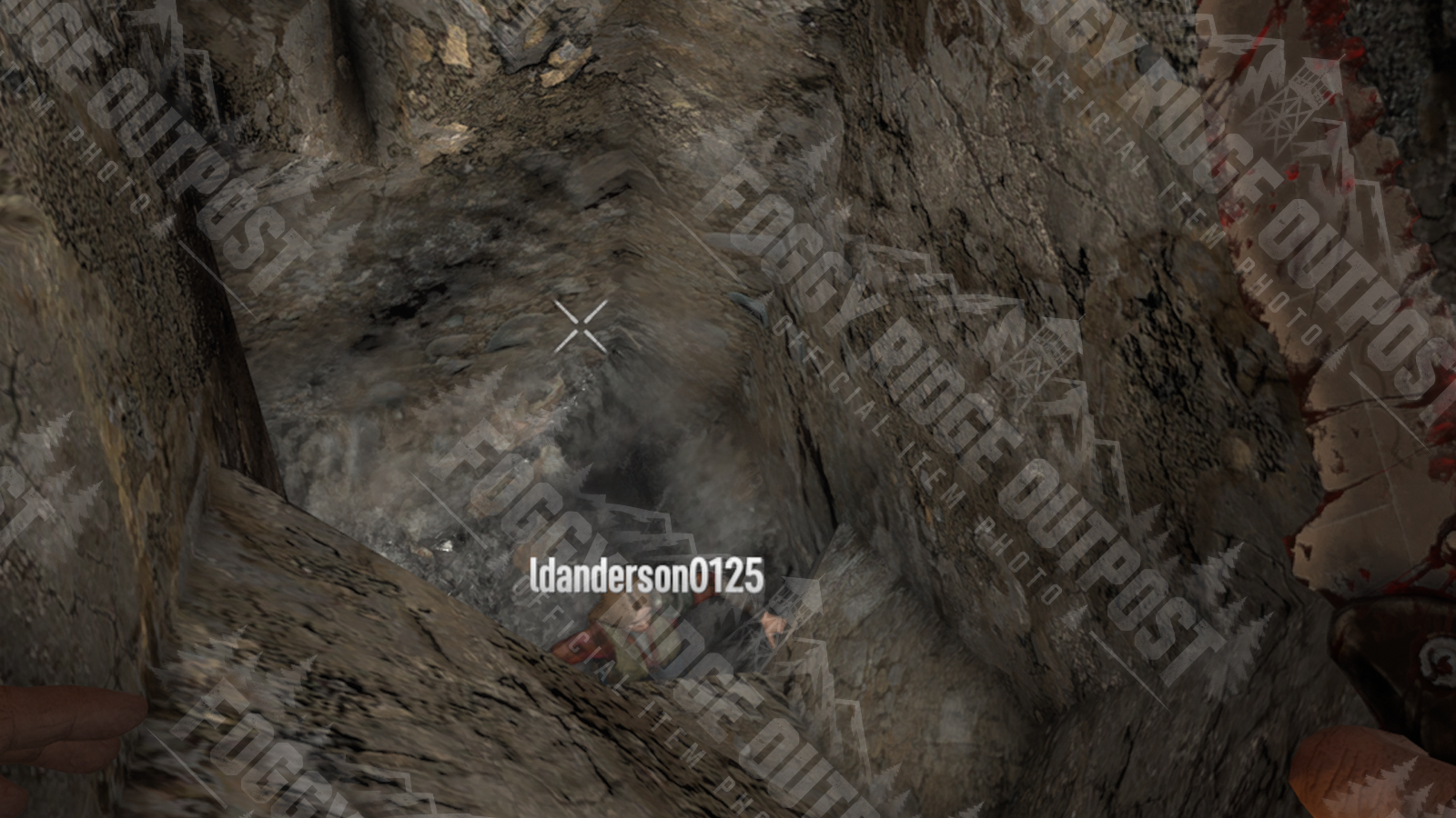 One friend enjoys the view up top while the other digs toward the center of the Earth.