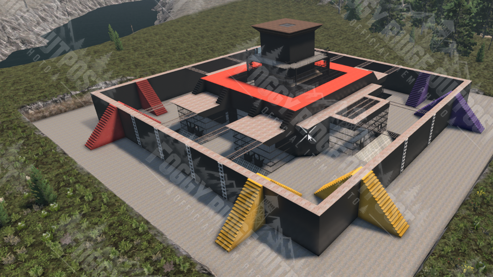 A Foggy Ridge horde base built to process zombies and ignore all undead customer complaints.